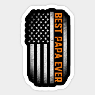 Best Papa Ever Father Day USA Flag Sticker